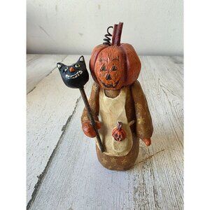 Suzi pumpkin cat blossom RARE figurine statue decor Jack O' Lantern Halloween